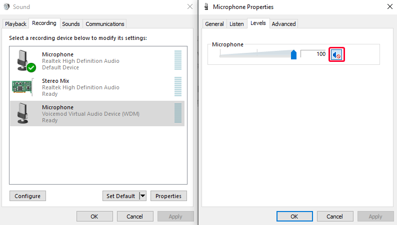 voicemod soundboard not mixing with mic