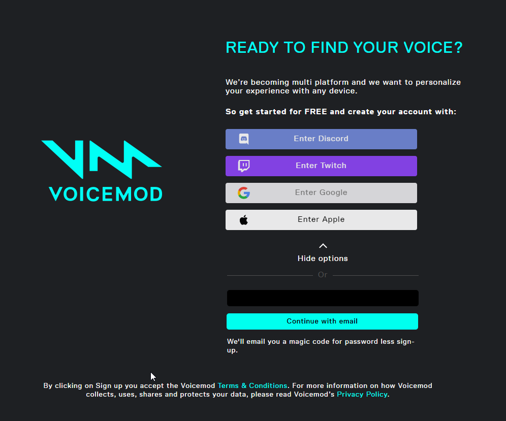 how to log into voicemod pro