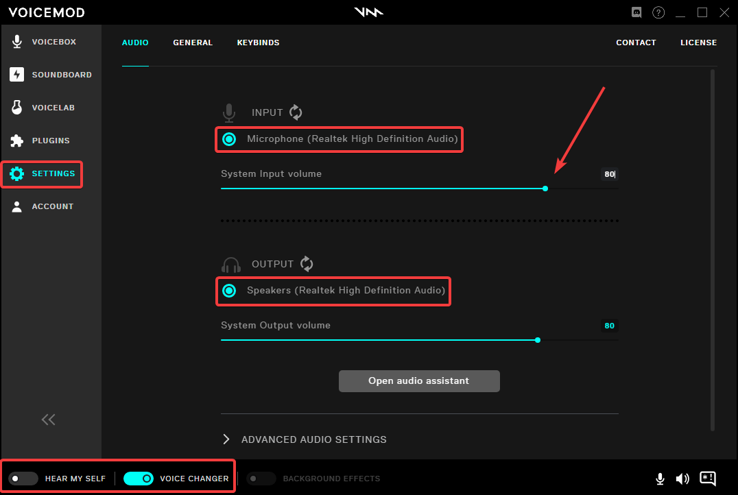 voicemod pro claptrap settings