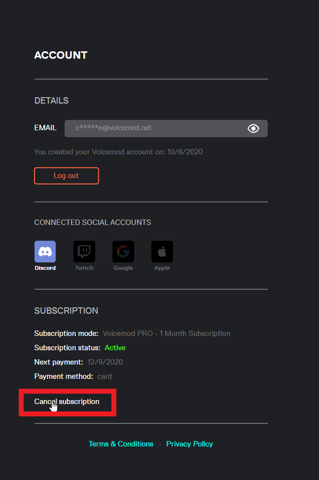 how to cancel a voicemod pro subscription