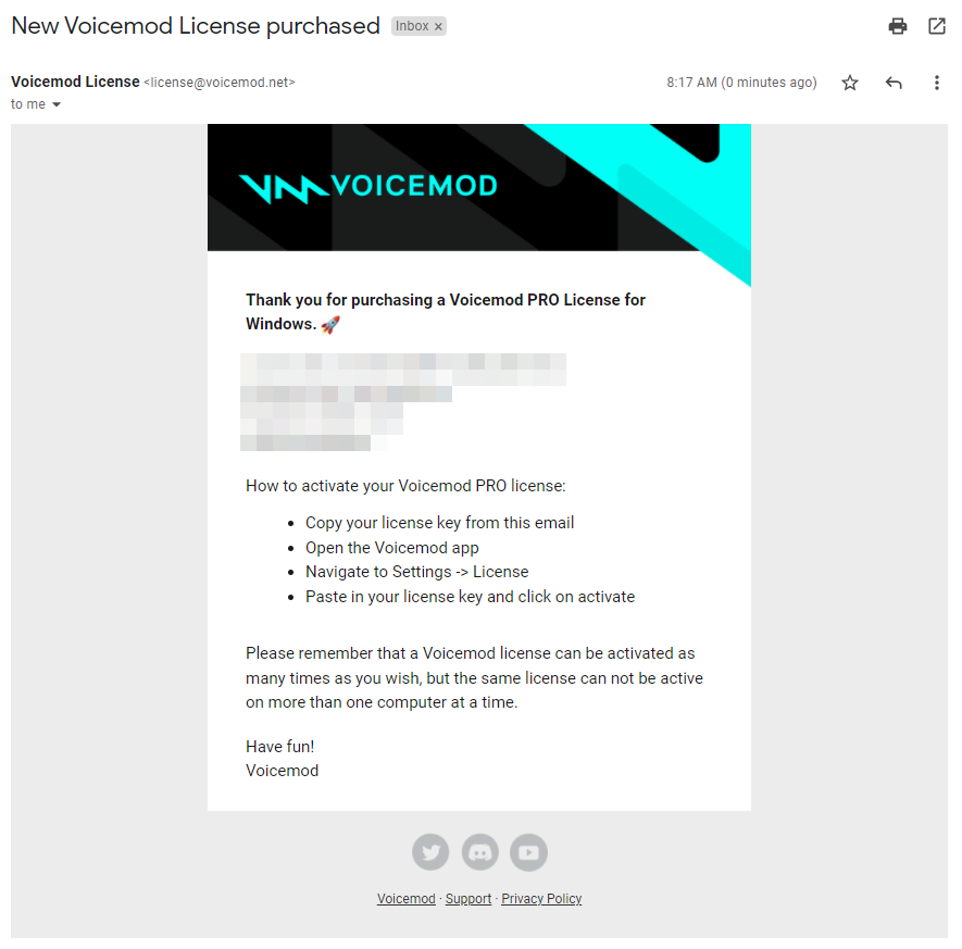 voicemod activate your license