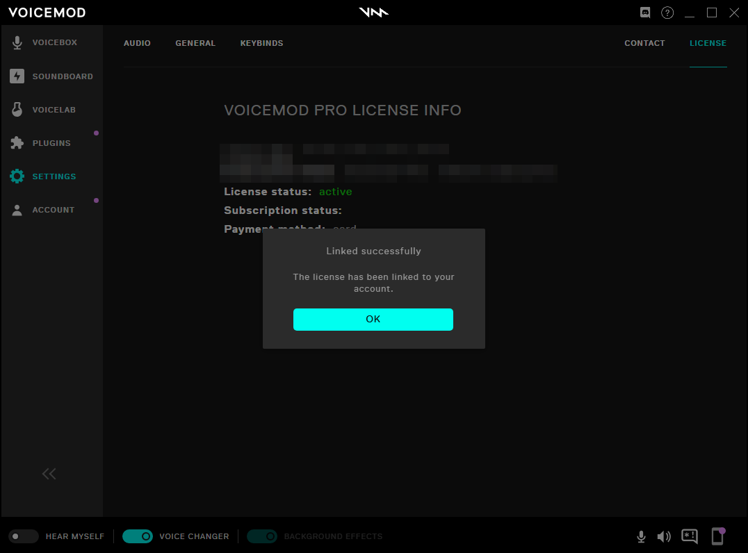 voicemod activate your license