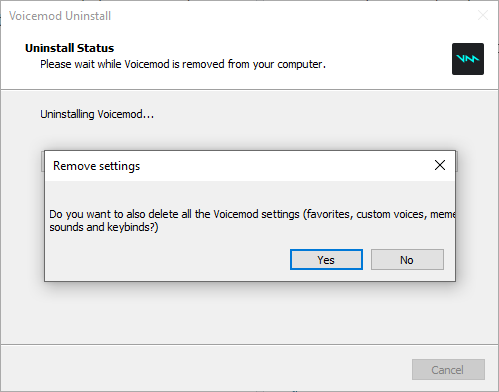 how to uninstall voicemod pro